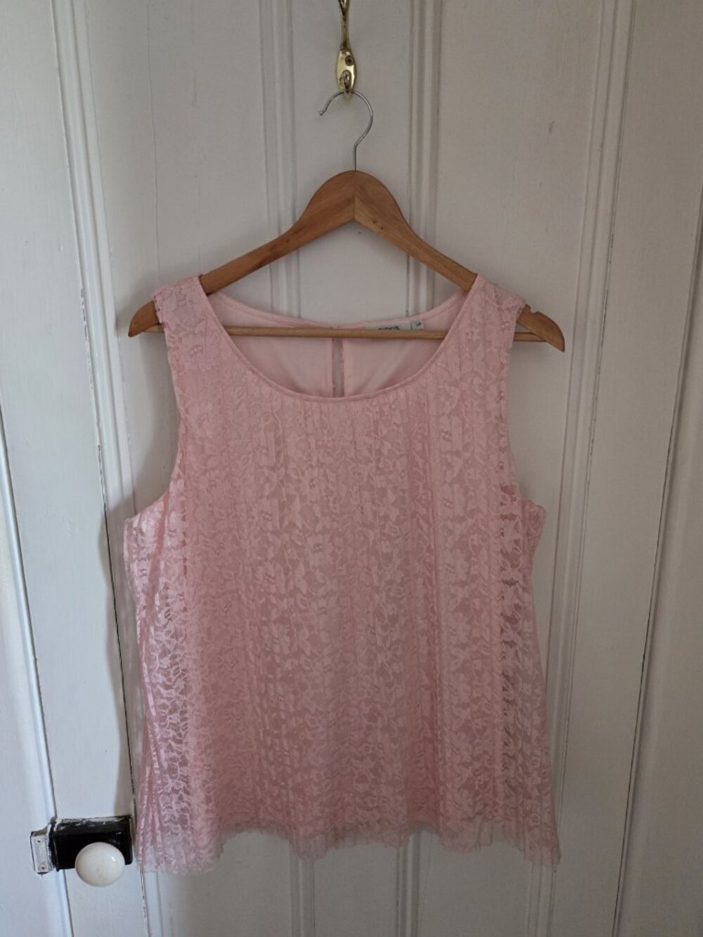 Large Ricki's Pink Lace Tank Top (18" PTP)